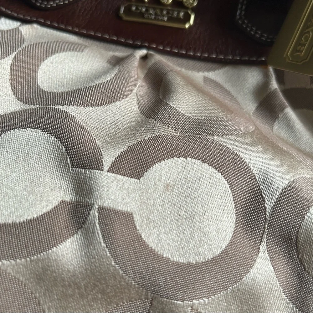 Coach Madison Julianne Op Art Brown Tote Satchel Bag